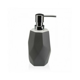 Dispenser di Sapone Versa Amanda Grigio Resina Plastica 8,2 x 21 x 8,2 cm