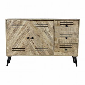 Credenza DKD Home Decor Nero Metallo Legno di mango (140 x 40 x 93 cm)