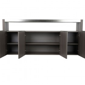 Credenza DKD Home Decor Cristallo Grigio Alluminio Rovere Vetro Temperato (165 x 39 x 76 cm)