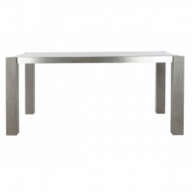 Tavolo da Pranzo DKD Home Decor Cristallo Grigio Alluminio Rovere Vetro Temperato (162 x 92 x 74 cm)