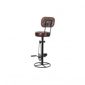 Sgabello DKD Home Decor 45 x 46 x 118 cm Nero Metallo Marrone