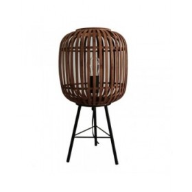 Lampada da tavolo Versa Marrone Metallo Stoffa Bambù (25 x 50 x 25 cm)