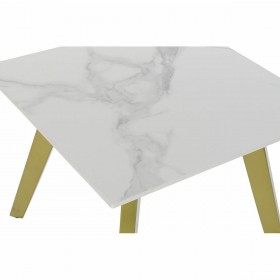 Console DKD Home Decor Bianco Dorato Metallo Ceramica 60 x 60 x 48 cm