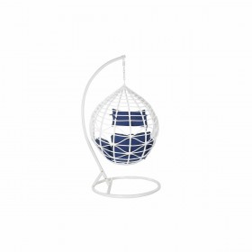 Sedia da giardino sospesa DKD Home Decor Blu Marino Bianco Alluminio rattan sintetico 90 x 70 x 110 cm (107 x 107 x 198 cm)