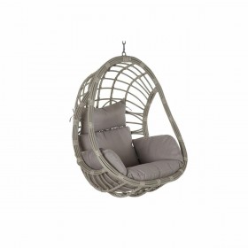 Sedia da giardino sospesa DKD Home Decor 90 x 70 x 110 cm Grigio rattan sintetico Alluminio (92 x 70 x 113 cm)