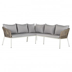 Divano e Tavolo DKD Home Decor Cristallo rattan sintetico Acciaio (190 x 190 x 70 cm)