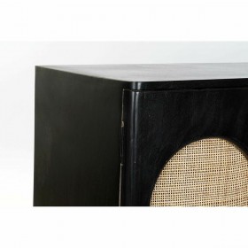Credenza DKD Home Decor Nero Naturale Rattan Legno di mango (150 x 40 x 65 cm)