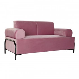 Divano DKD Home Decor Nero Rosa Metallo Poliestere Moderno (154 x 76 x 76 cm)