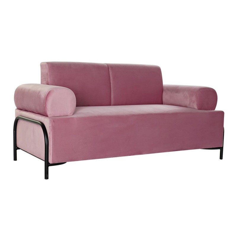 Divano DKD Home Decor Nero Rosa Metallo Poliestere Moderno (154 x 76 x 76 cm)