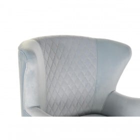 Poltrona DKD Home Decor Nero Metallo Blu cielo (76 x 76 x 82 cm)