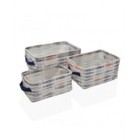 Set di Cestini Versa 28 x 18 x 14 cm Pesci Rettangolare