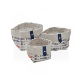 Set di Cestini Versa 14 x 14 x 14 cm Pesci