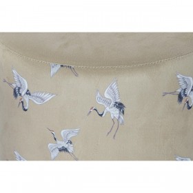 Poggiapiedi DKD Home Decor 32 x 32 x 38 cm Grigio Dorato Metallo Uccello Orientale Senape (2 Unità)