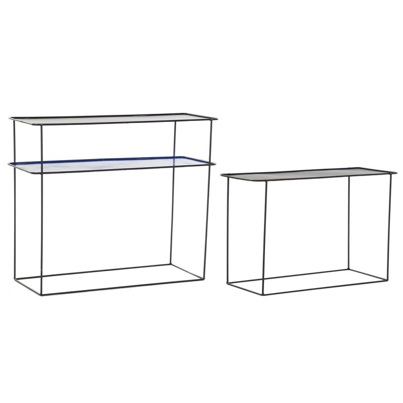 Ingresso DKD Home Decor Nero Azzurro Metallo Moderno (70 x 27 x 45 cm) (2 Unità)