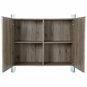 Credenza DKD Home Decor Naturale MDF Vetro Temperato (120 x 44 x 120 cm)