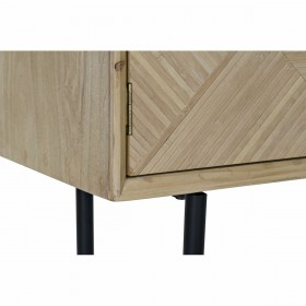 Credenza DKD Home Decor Abete Naturale Nero Metallo MDF (120 x 35 x 86 cm)