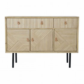 Credenza DKD Home Decor Abete Naturale Nero Metallo MDF (120 x 35 x 86 cm)