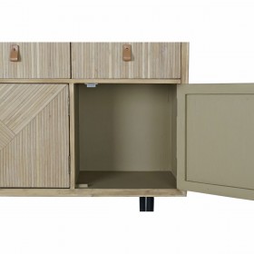 Credenza DKD Home Decor Abete Naturale Nero Metallo MDF (120 x 35 x 86 cm)