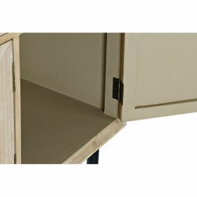 Credenza DKD Home Decor Abete Naturale Nero Metallo MDF (120 x 35 x 86 cm)