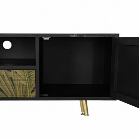 Credenza DKD Home Decor Nero Verde Metallo Abete Legno MDF 140 x 40 x 58 cm