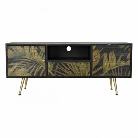 Credenza DKD Home Decor Nero Verde Metallo Abete Legno MDF 140 x 40 x 58 cm