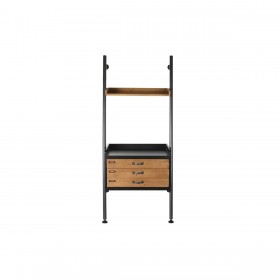 Scaffale DKD Home Decor Abete Naturale Nero Metallo 1 Mensole (67 x 40 x 155 cm)