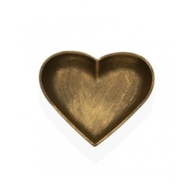 Statua Decorativa Versa Dorato Cuore 25 x 25 x 3,5 cm