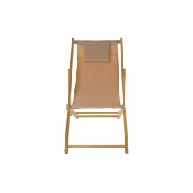 Lettino DKD Home Decor Marrone Naturale Poliestere MDF (57,5 x 113 x 77 cm)