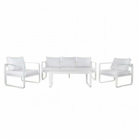 Divano da Giardino DKD Home Decor Bianco Alluminio 78 cm 184 x 72 x 78 cm