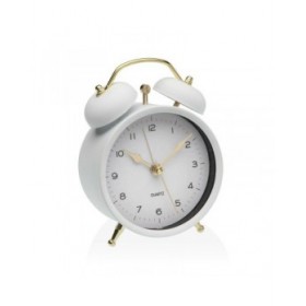 Orologio-Sveglia Versa Bianco Metallo 5,4 x 13,5 x 9,7 cm