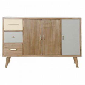 Credenza DKD Home Decor   Bianco Crema Naturale Metallo Legno di paulownia 120 x 40 x 78,5 cm