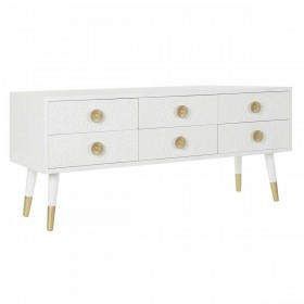 Mobile TV DKD Home Decor Bianco Dorato Abete Legno MDF 120 x 42 x 54 cm