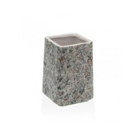 Portaspazzolini da Denti Versa Grigio Ceramica Plastica 7 x 10 x 7 cm