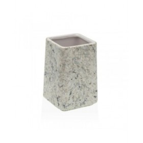 Portaspazzolini da Denti Versa Grigio Ceramica Plastica 7 x 10 x 7 cm