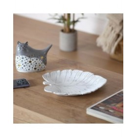 Centrotavola Versa Foglio Bianco 17 x 3 x 28 cm
