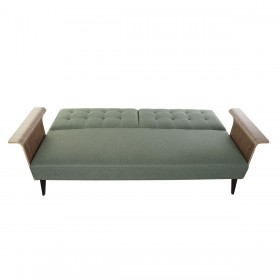 Divano Letto DKD Home Decor 203 x 87 x 81 cm Nero Metallo Marrone Verde