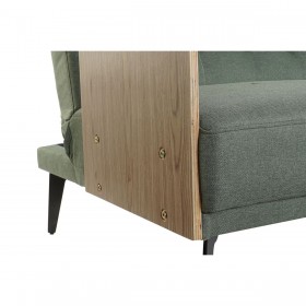 Divano Letto DKD Home Decor 203 x 87 x 81 cm Nero Metallo Marrone Verde