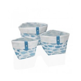 Set di Cestini Versa Aqua 14 x 14 x 14 cm