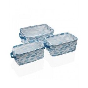 Set di Cestini Versa Aqua 18 x 14 x 28 cm 28 x 18 x 14 cm Pesci