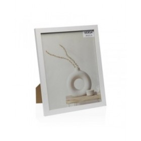 Cornice Portafoto Versa Bianco Legno MDF Vintage 1,2 x 27 x 22 cm