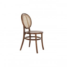 Sedia DKD Home Decor Marrone scuro Griglia Rattan Olmo (43 x 43 x 89 cm)