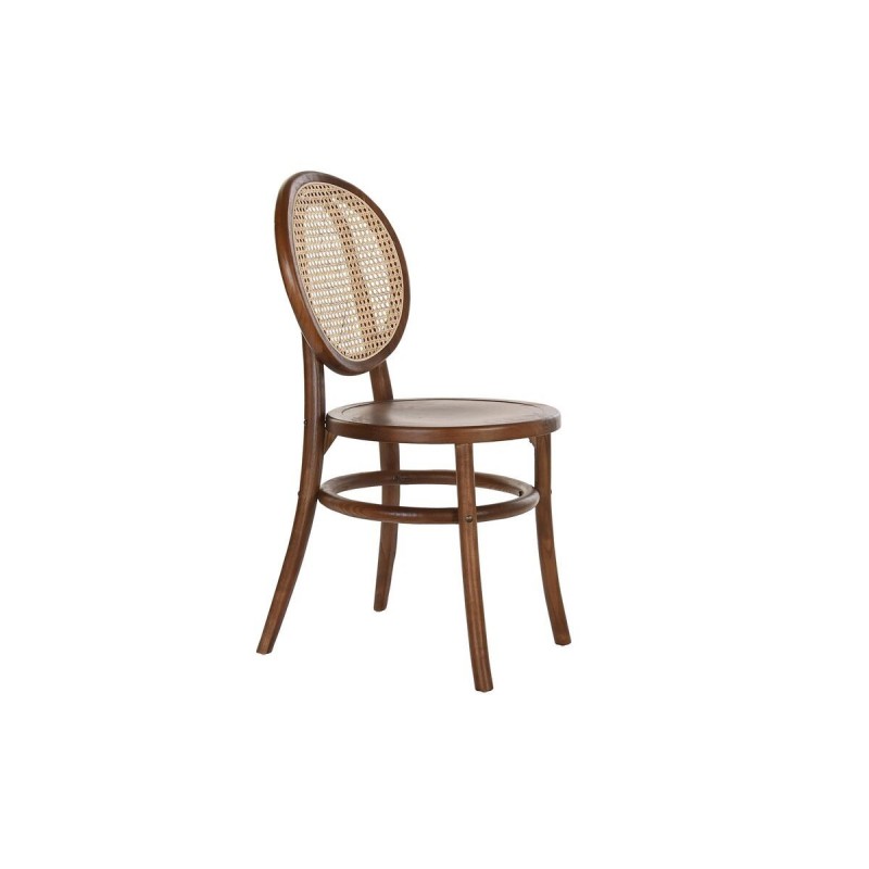 Sedia DKD Home Decor Marrone scuro Griglia Rattan Olmo (43 x 43 x 89 cm)