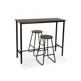Tavolo con 2 sedie Versa Nero PVC Metallo Legno MDF 40 x 120 x 100 cm