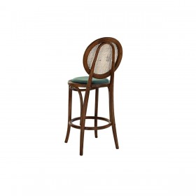 Sgabello DKD Home Decor Verde Marrone scuro Rattan Legno di olmo 43 x 43 x 108 cm