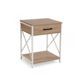 Comodino Versa Bianco PVC Legno Metallo 40 x 60 x 48 cm