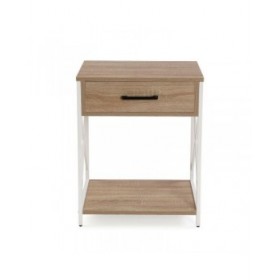 Comodino Versa Bianco PVC Legno Metallo 40 x 60 x 48 cm