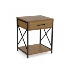 Comodino Versa Nero PVC Legno Metallo 40 x 60 x 48 cm