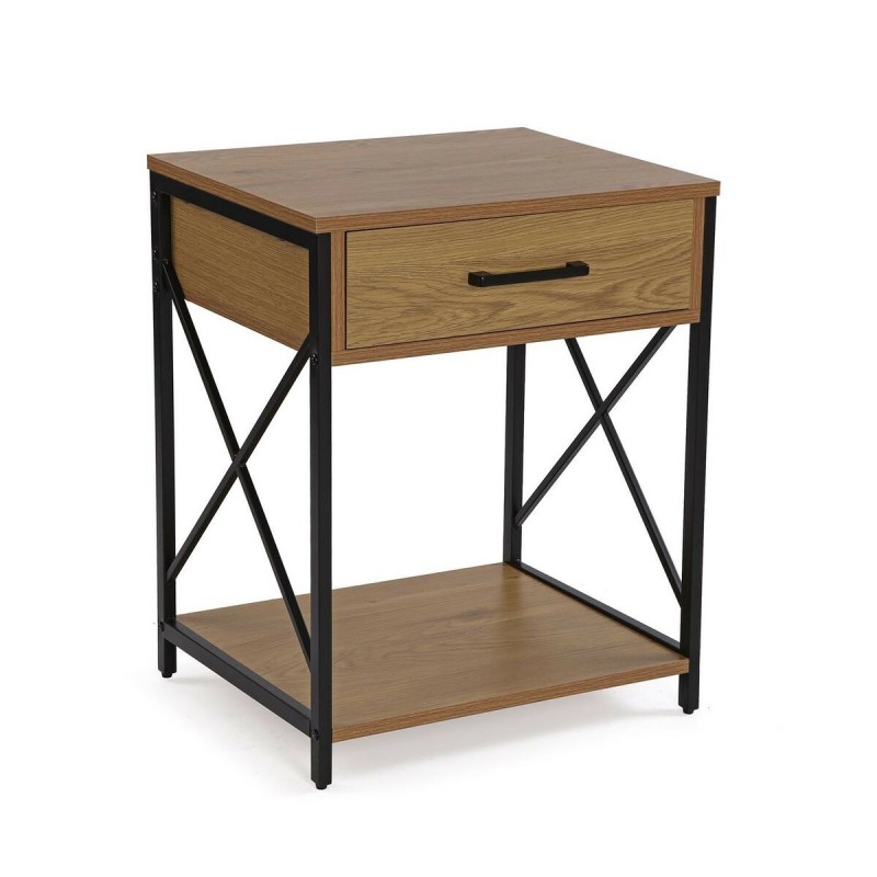 Comodino Versa Nero PVC Legno Metallo 40 x 60 x 48 cm