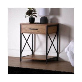 Comodino Versa Nero PVC Legno Metallo 40 x 60 x 48 cm
