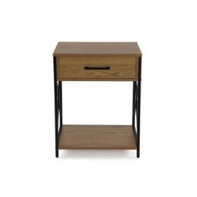 Comodino Versa Nero PVC Legno Metallo 40 x 60 x 48 cm